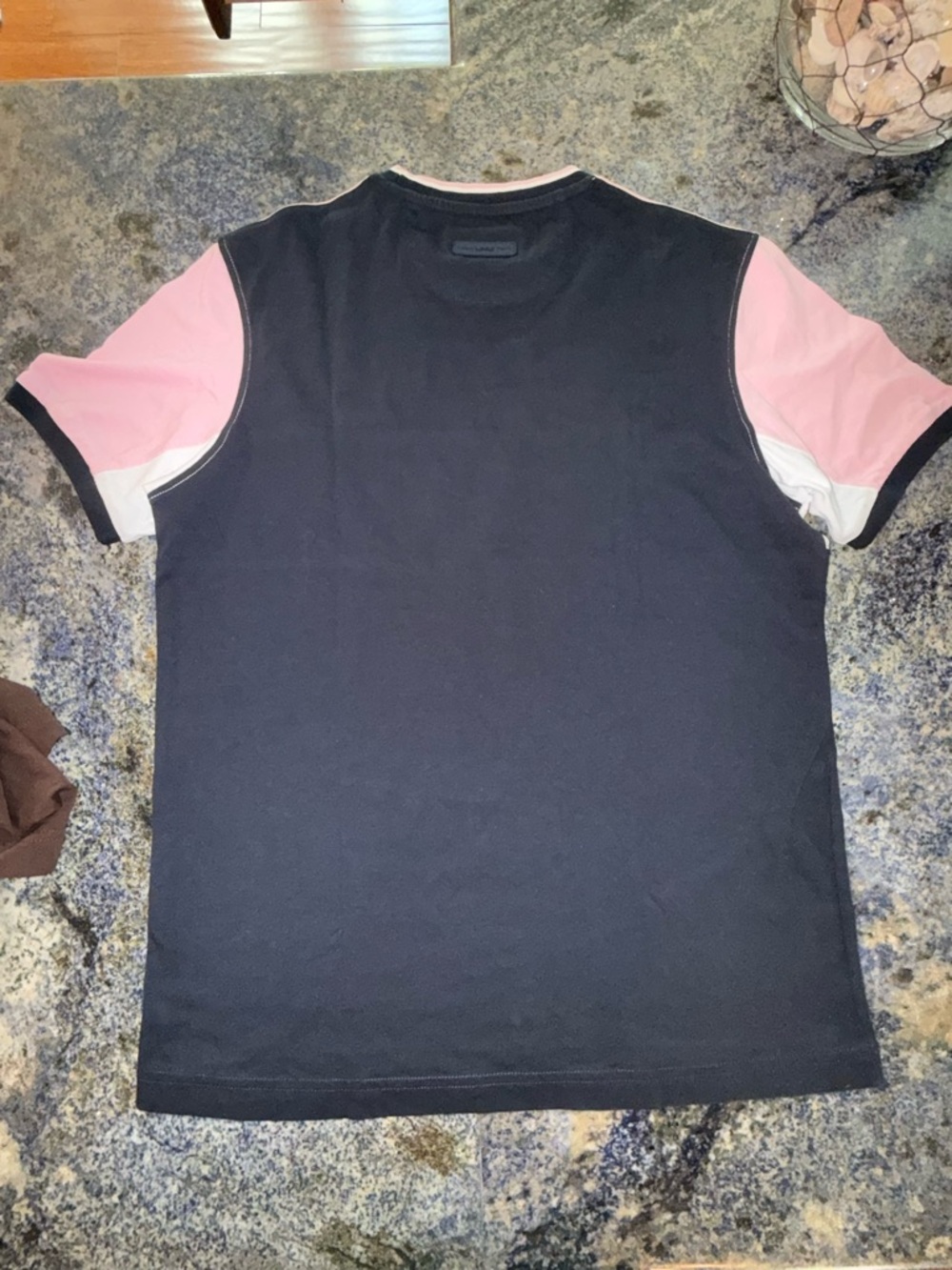Eden Park Colorblock Crewneck T-Shirt - Pink/White/Navy Men’s Medium - Picture 5 of 12